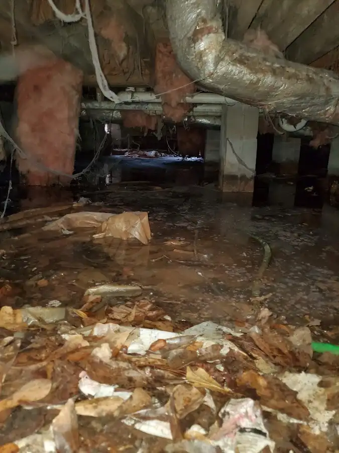 Crawl space flood assessment for Commercial Water Damage Restoration in Monson